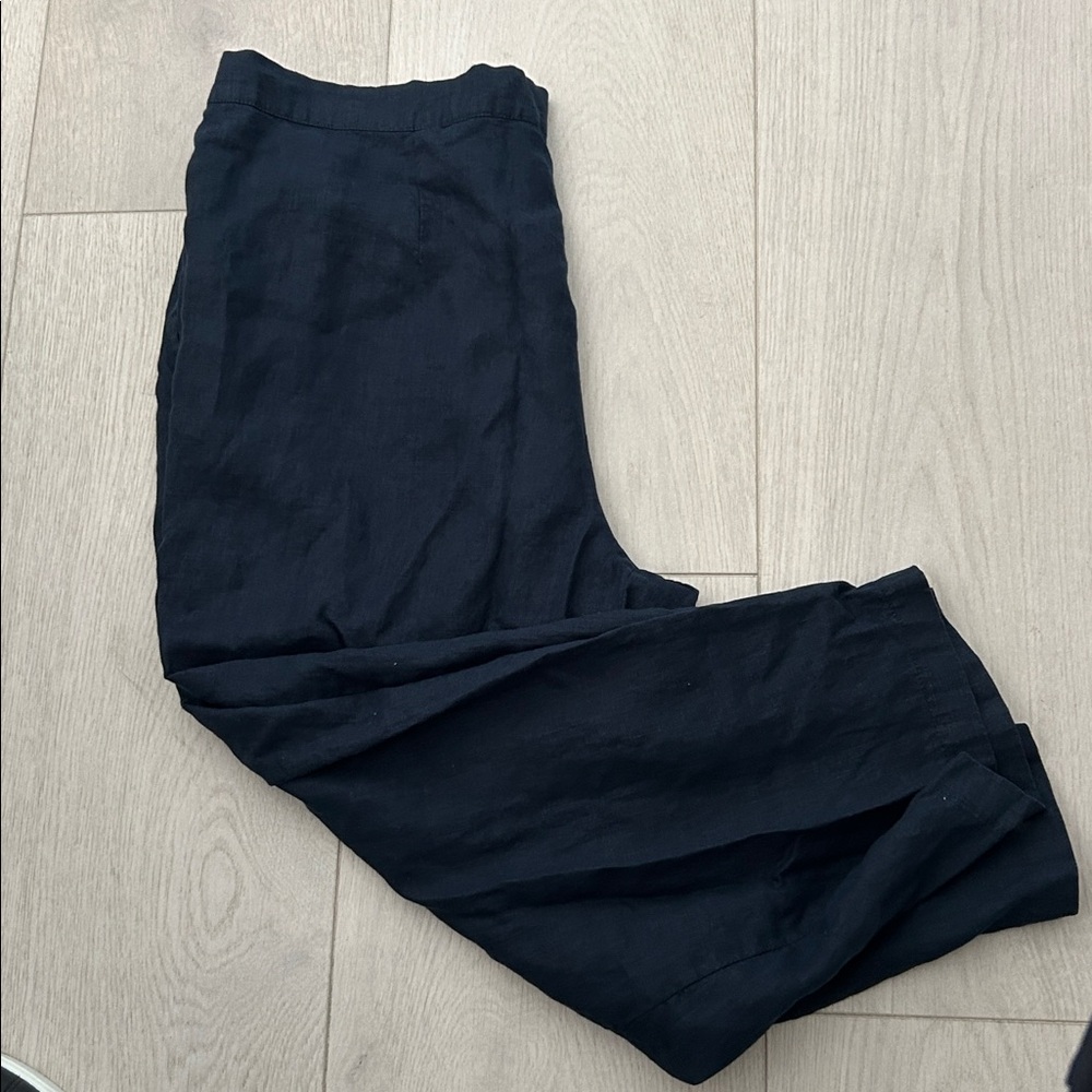 flax linen cropped pants, size large